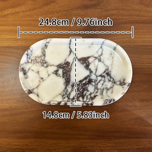 Marble Tray for Jewelry, Food and Daily Items, Irregular Stone Sculpture, Suitable for Home Decor Storage Tray Vanity/Dresser Non-Resin/Non-Ceramic (Yuan-baogeli) - color: Yuan-baogeli