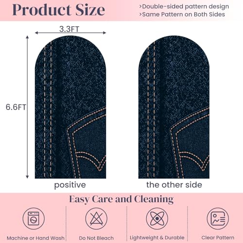 6.6FT Wedding Arch Backdrop Cover Blue Jeans Denim Fabric Seamless Effect Blue Leather Texture Arch Cover Spandex Fitted Stretchy Background for Classroom Party Birthday Graduation
