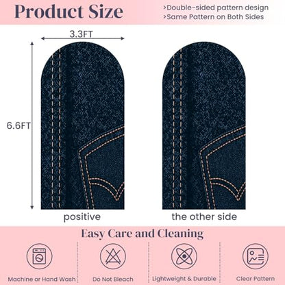 6.6FT Wedding Arch Backdrop Cover Blue Jeans Denim Fabric Seamless Effect Blue Leather Texture Arch Cover Spandex Fitted Stretchy Background for Classroom Party Birthday Graduation