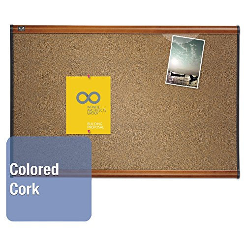 Quartet B243LC Prestige Bulletin Board, Brown Graphite-Blend Surface, 36 x 24, Cherry Frame - color: Light Cherry, size: 36" x 24"