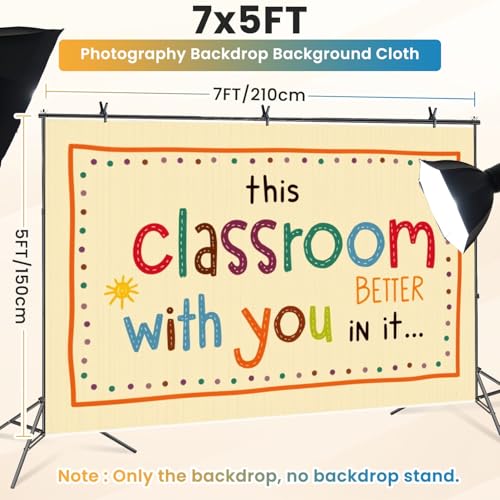 5x7ft Photography Backdrop Boho Classroom Decor Teacher Affirmation Welcome Sign Wall Hanging Photo Backdrop Photography Background for Photoshoot Portrait Video Party Photo Studio Prop Booth - color: Color9