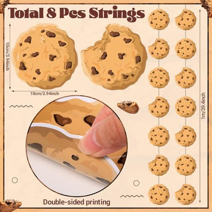 Xinnun Cookie Party Decorations Chocolate Chip Cookie Garlands Banners Cutouts Ribbon Streamers for Street Theme Birthday Baby Shower Party Decorations Supplies - style: Cookie