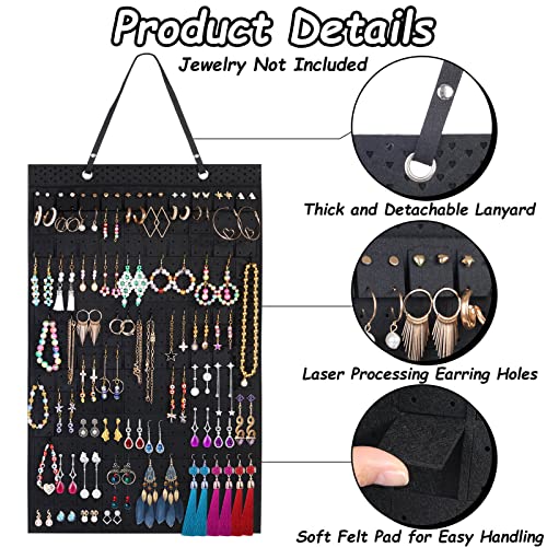 Caffox Hanging Earring Holder, Large Earring Organizer with 20Pcs Extra Hooks for Earrings, Necklaces, Bracelets, Jewelry and Sunglasses, Wall Earring Display for Home, Holds Up To 300 Pairs - style: Earrings Holder