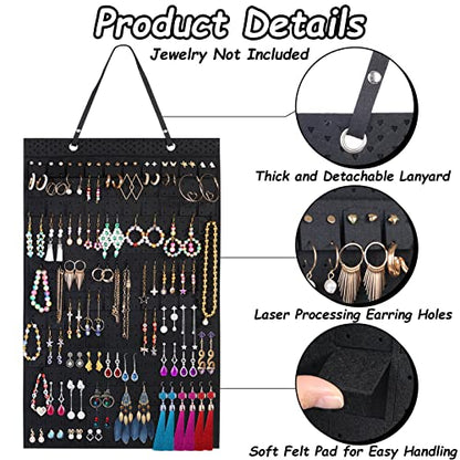 Caffox Hanging Earring Holder, Large Earring Organizer with 20Pcs Extra Hooks for Earrings, Necklaces, Bracelets, Jewelry and Sunglasses, Wall Earring Display for Home, Holds Up To 300 Pairs - style: Earrings Holder