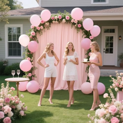 Sugargirl Wrinkle Free Blush Pink Backdrop Curtains Polyester Photo Backdrop Drapes Curtains with Rod Pockets for Party Birthday Wedding Photography Home Decoration(5x8FT, 2 Panels) - color: Blush Pink, size: W5' x H8' (2 panels)