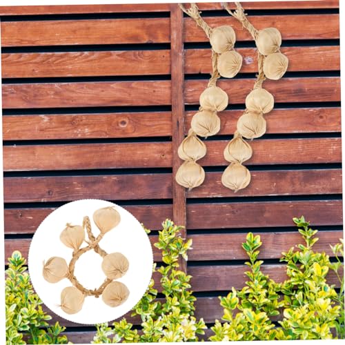 SHOWERORO Lifelike Artificial Garlic Hanging String Realistic Mini Vegetable Decor for Kitchen Home and Photography Props for Rustic Farmhouse Style