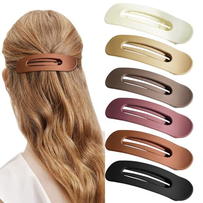 YONOY 6Pcs Strong Hold Matte Duck Billed Hair Clips and Barrettes - Acrylic Flat Hair Claws for Women and Girls - color: Color G