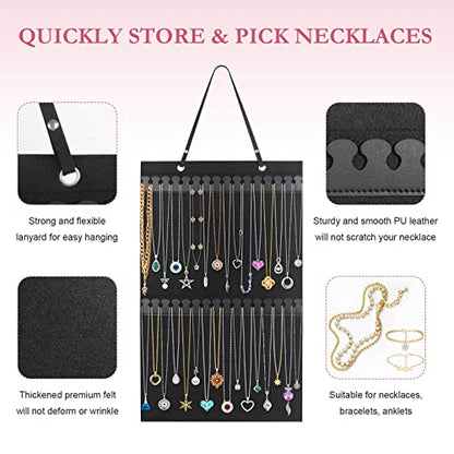 Caffox Hanging Necklaces Holder, Large Jewelry Organizer for Necklaces, Bracelets, and Ankles, Necklaces Display Storage Hanger for Wall, Closet and Door - style: Necklaces Holder