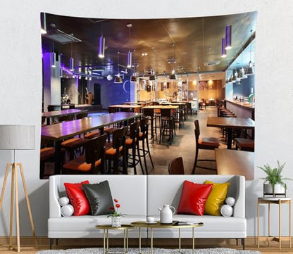 12x10ft Fabric European Luxury Restaurant Backdrop Restaurant Bar Club Background Modern Nightclub Bar Party Decorations Portrait Photoshoot Studio Props - size: 12x10ft