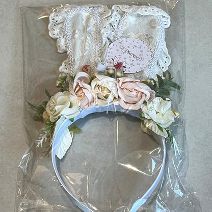 Easter Flower Bunny Ears Headband for Women Girls Easter Hairband Flower Rabbit Ears headband - color: Multicolor