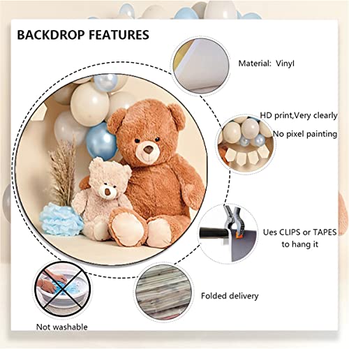 Bear Newbown 1st Birthday Cake Breakup Balloon Baby Backdrop Decoration Photo Studio Photocall 1st Birthday Party Banner Cake Smash Photo Prop,5x3ft - size: 5x3ft