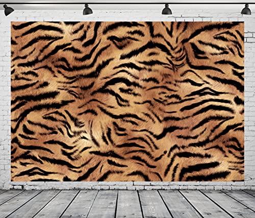 BELECO 9x6ft Fabric Tiger Print Backdrop for Photography Tiger Texture Fur Background Animal Print Backdrop for Birthday Party Decorations Banner Tiger Pattern Backdrop Photo Studio Props Wallpaper - size: 9x6FT