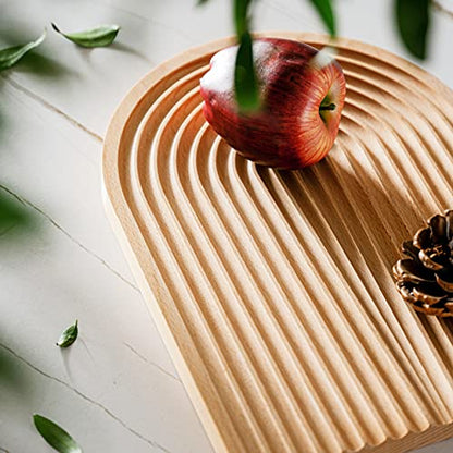 Creative Arch Bread Dessert Tray Wavy Wood Carving Board Cheese Fruit Cake Snacks Platters Serving Tray Photo Props Decoration