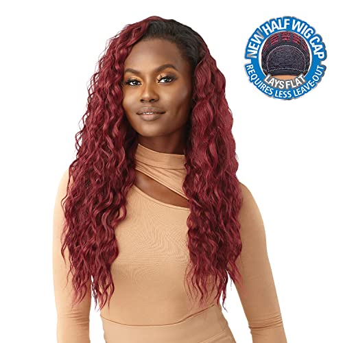 Outre Quick Weave Half Wig Cap Lays Flat Wig KAYLEY (DR2/BLSDBL) - color: DR2/BLSDBL