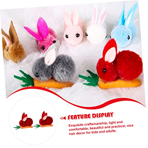 2pcs Plush Hair Clips Carrot Design for Boy Girl Cute Cartoon Hair Accessories for Girls for Easter Celebrations and Party Photo Props