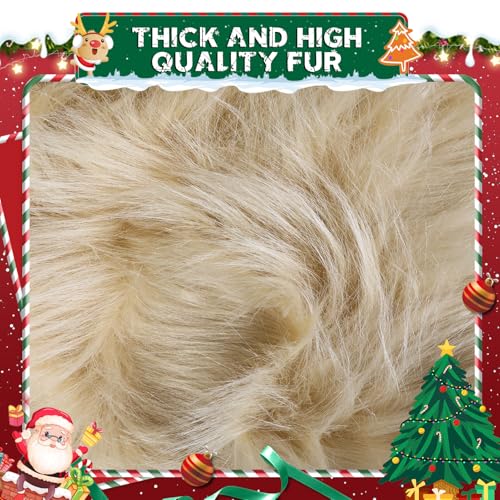 White Long Pile Faux Fur Faux Plush Muffler Scarf Dolls Jewelleries Displaying Backdrop Product Photo Backdrop, Great for Nail Art, Cushion Fluffy (Beige 0.5M) - color: Beige, size: 20''x65''