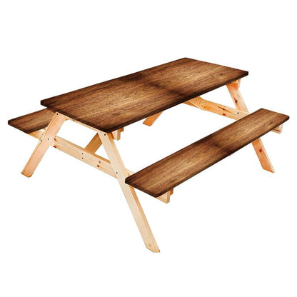 Old Hardwood Floor Texture Plank Print Picnic Table Cover with Bench Covers Fitted Rectangle Tables and Seats Camping Picnic Essentials Accessories - color: Wooden Texture05