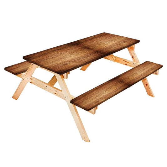 Old Hardwood Floor Texture Plank Print Picnic Table Cover with Bench Covers Fitted Rectangle Tables and Seats Camping Picnic Essentials Accessories - color: Wooden Texture05