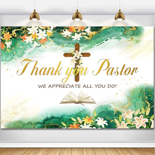 Thank You Pastor Backdrop Pastor Appreciation Day Photography Background Marble Texture Appreciation Decor Banner Church Events Celebrations Supplies Photo Booth Studio Props 7x5ft FU018YL - size: 7x5ft