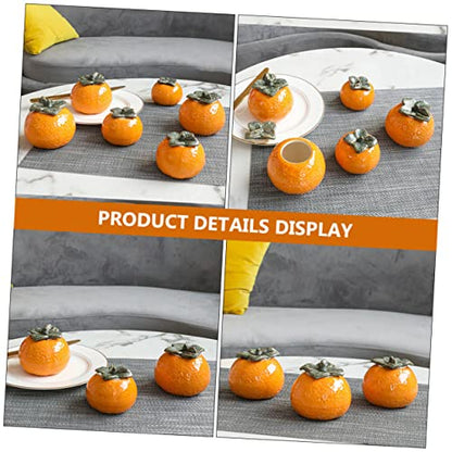 ABOOFAN 1Pc Ceramic Orange Jar Style Fruit Ornament for Home Decor Photography Props Airtight Tea Storage Container Simulation Design Present