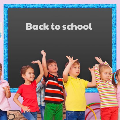 Zonon 65 Feet Blue Bulletin Board Borders Decorations for Classroom Straight Die Cut Border Trim Rolled Ocean Chalkboard Trim for Back to School Blackboard Desk Decor