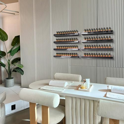 4 Pack 15 Inch Black Reflective Acrylic Shelves, Black Floating Shelves, Modern Sunglasses Essential Oil Picture Ledge Display Toy Storage Shelf - color: 15in-black Mirror