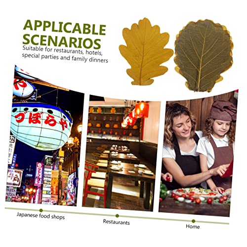 20pcs Sushi Tray Leaf Decor Natural Baking Leaves for Seafood Display Sashimi and Sushi Serving Plates Elegant Japanese Cuisine Presentation for Food Photography