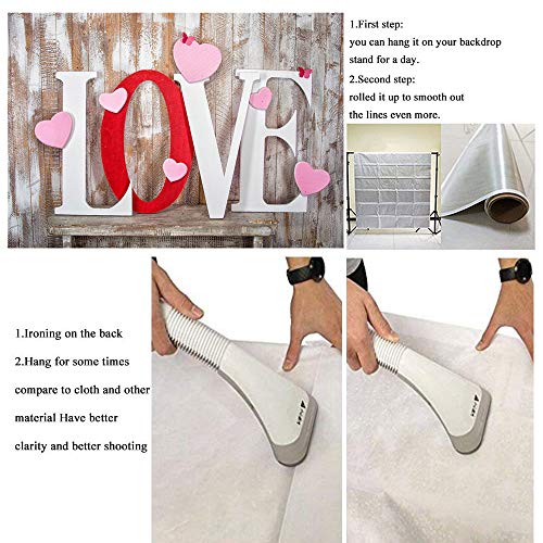 Valentine's Day Backdrops Pink Love Heart Retro Wooden Wall Photography Background Wedding 7x5ft Photo Background Newborn Bridal Shower Birthday Party Banner Decor Mother's Day Photo Studio Props