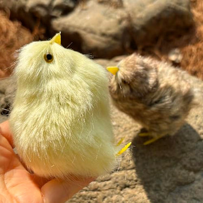 2 x Realistic Fluffy Baby Chickies Decor Set - Lifelike Spring Chickens & Fuzzball Easter Tabletop Decorations, Farmhouse Photo Props, Basket Fillers, Home Ornaments