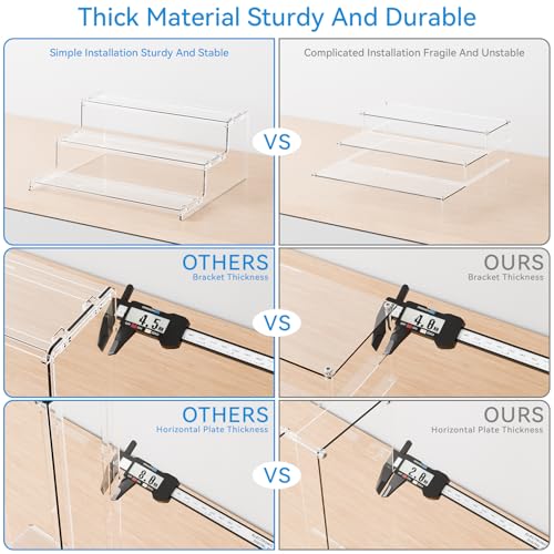 Yieach 3 Tier Acrylic Sands for Display,12 Inch Perfume Organizer,Cologne Stand,Cupcake Display and Funko Pop Stands,Clear Tiered Tray Stand,Acrylic Riser for Figure,Collectibles,Makeup or Spice Shelf