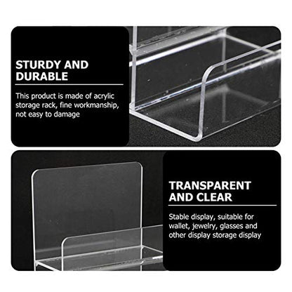 DOITOOL 2Pack 6- Tier Acrylic Wallet Display Stand Holder, Clear Handbag Purse Display Stand Jewelry Display Riser Purse Handbag Organizer