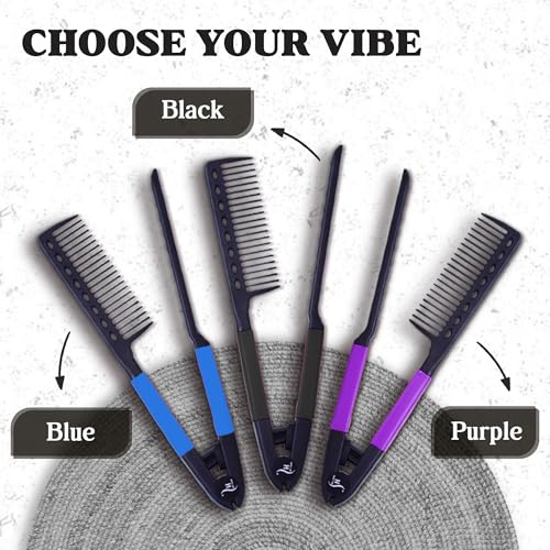 Herstyler Hair Straightening Comb - Straightener Comb for Flat Iron - Makes Styling Easy - Get Straight Hair in Minutes (Pink) - color: Pink