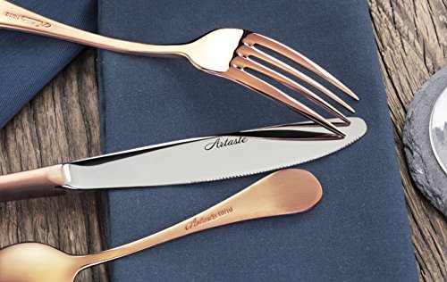 Artaste 56891 Rain 18/10 Stainless Steel Flatware 36-Piece Set, Copper Finish, Service for 12 - color: Copper