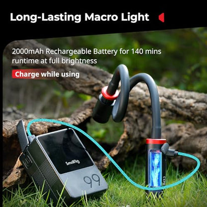 SmallRig RM 03 Macro Photography LED Light - 2 Pack, Adjustable Beam Angle, 5 Colors CRI95 TLCI92, Bendy Light with Cold Shoe Extension Bar, Clamp, Diffuser, Spotlight, Barndoor, Gobos, Stake - 5796 - color: RGB (2 Pack)