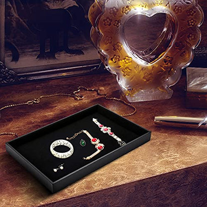Black Velvet Stackable Jewelry Tray Showcase Display Earring Necklace Bracelet Rings Organizer…… - size: 1pcs