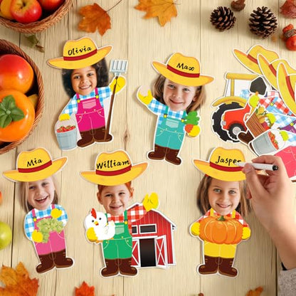 60pcs Farm Theme Cutouts Farmer with Straw Hat Bulletin Board Decorations Farmer Paper Cut-Outs Classroom Decor for Boy Girl Classroom DIY Craft Photo Kindergarten Preschool Wall Door Decor Supplies - style: Farm Theme Farmer