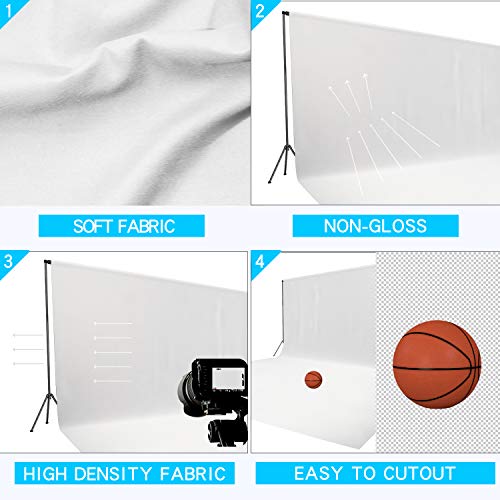 ISSUNTEX 10X10 ft/3X3 Meters Background Photo Backdrop, Photo Studio, Collapsible High Density Screen for Video Photography and Television-White - color: White, size: 10X10 ft