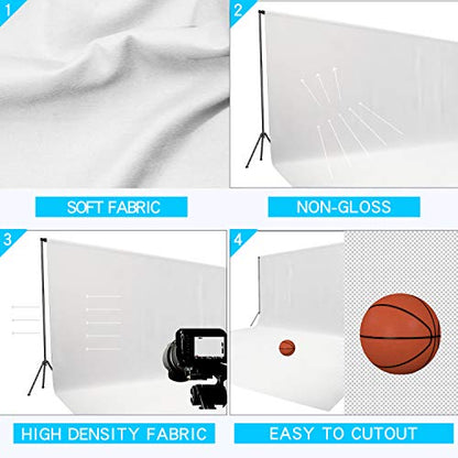ISSUNTEX 10X10 ft/3X3 Meters Background Photo Backdrop, Photo Studio, Collapsible High Density Screen for Video Photography and Television-White - color: White, size: 10X10 ft