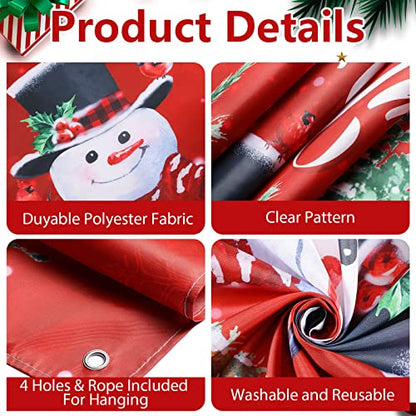 Irenare Christmas Backdrop Merry Christmas Banner Party Decoration Xmas Photography Background Photo Props for Winter Holiday New Year Eve Family Party Decoration Supplies(Snowman) - style: Snowman
