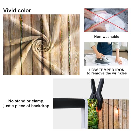 Wooden Wall Backdrop for Wedding Ceremony 10x7ft Rustic Planks Log Green Grassland Engagement Photography Background Holiday Party Activity Event Festival Decorations Photo Booth Studio - size: 10x7ft