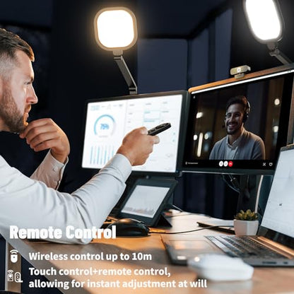 1Pack Video Conference Lighting, Zoom Lighting for Computer with Clamp, 30 Light Modes, Eye-Caring Swing Arm Desk Light with Memory & Timing Func for Home Office, Video Call, Video Conferencing - size: Clamp 1 Pack