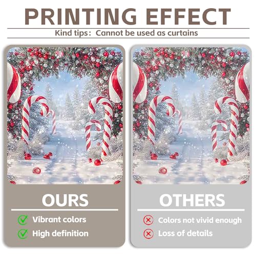 Fabric 10x8ft Merry Christmas Cane Candy Photography Backdrop Winter Snow Scene Xmas Tree Background New Year Eve Party Decoration Holiday Photo Banner Props - size: 10'x8'