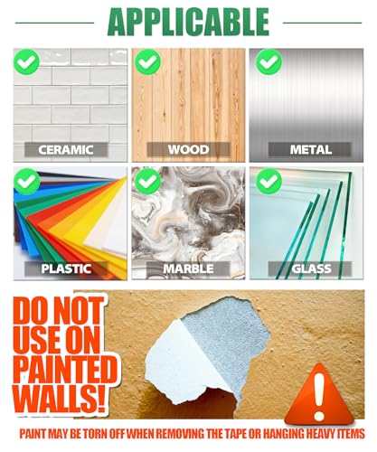 Double Sided Tape Heavy Duty, 240" L x 1"/0.5" W, Removable Waterproof Clear Nano Mounting Tape for Picture Hanging, Wall Decor, Rugs & Posters, Indoor Outdoor
