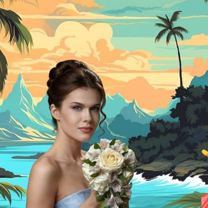 Hello Hawaii Backdrop Background for Photography 5x7ft Photobooth Professional Photo Backdrop Curtains Video Photography Studio Photo Backgrounds Banner Booth Background Screen Parties - color: Hello Hawaii