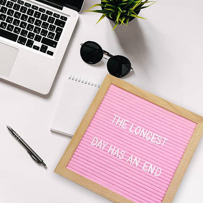 Felt Board Felt Letter Board, 10 x 10 inch Message Board Word Board Letter Board Sign Bulletin Board Letters, Pregnancy Announcements Baby Announcement Sign, Valentines Day Gifts for Her Letterboard (Pink) - color: Pink