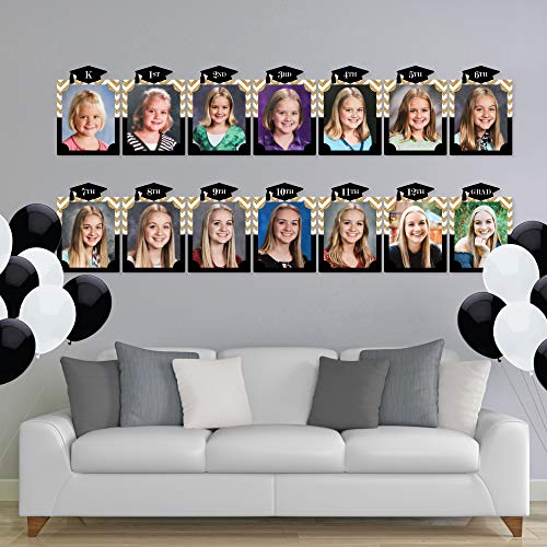 Big Dot of Happiness Tassel Worth the Hassle - Gold K-12 School Photo Display Frame - 8x10 inch Graduation Memory Wall, Professional Photo Holder Set, DIY Graduation Party Decorations, Picture Display Board - color: Tassel Worth the Hassle - Gold - Pictur