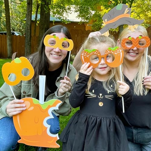 Big Dot of Happiness Pumpkin Patch Glasses and Mask - Fall Photo Booth Props - Thanksgiving & Halloween Decorations - Fall Décor - 10 Count - color: Multi Color