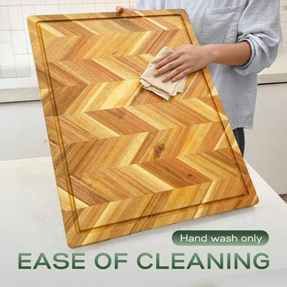 Howizz Acacia Wood Large Cutting Board, Herringbone Acacia Cutting Board - 24"x18"x1" - color: 5-Herringbone, size: 24"L x 18"W