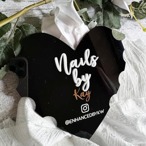 Personalized Heart Shaped Nail Props, Nail Acrylic Props, Custom Nail Trays, Nail Billboards, Nail Technician Gifts, Nail Makeup Trays(White) - color: White