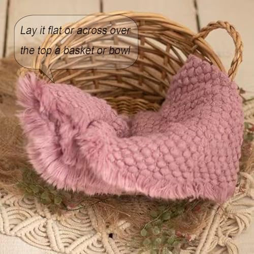 Zeroest Baby Photography Props Basket Braid Wool Wrap Newborn Photo Shoot Baskets Filler Posing Stuffer Background Blanket (Cmeo Brown) - color: Cmeo Brown
